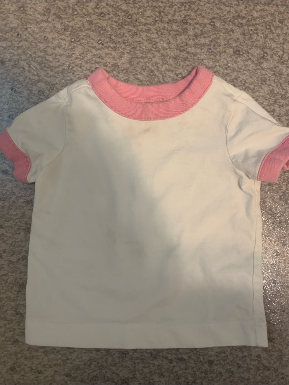 Hanna Andersson *100% cotton* 6-12 mo White tshirt with pink trim